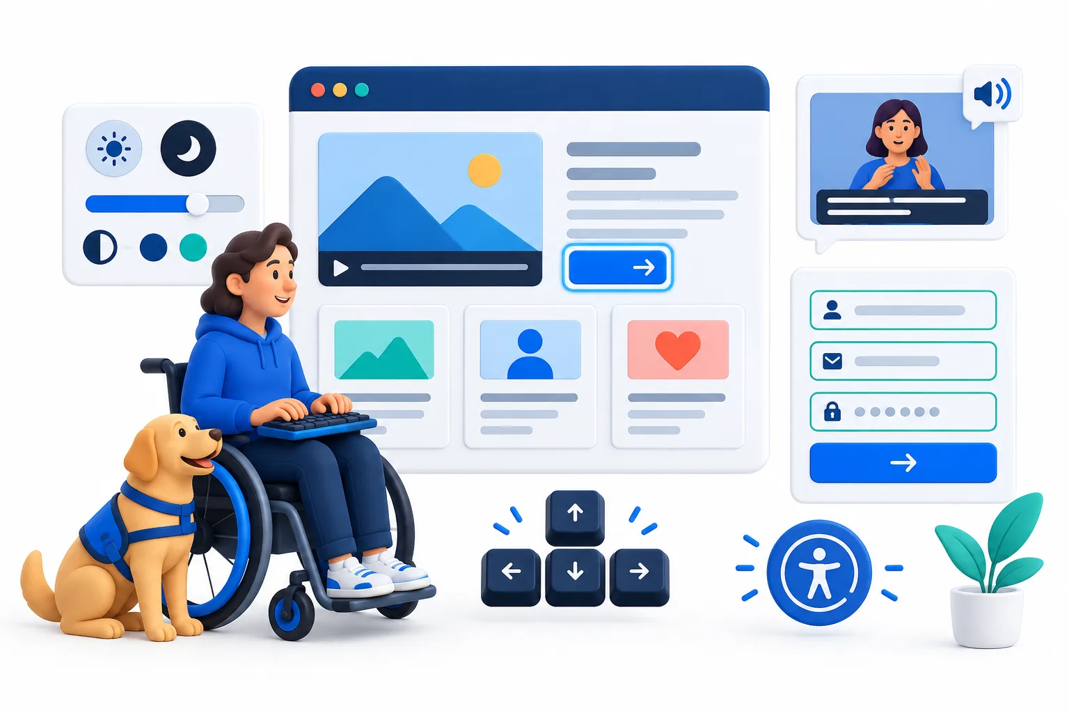 Accessible website controls and keyboard navigation