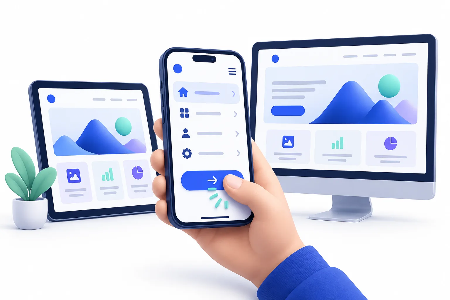Touch-friendly mobile website interface on a smartphone