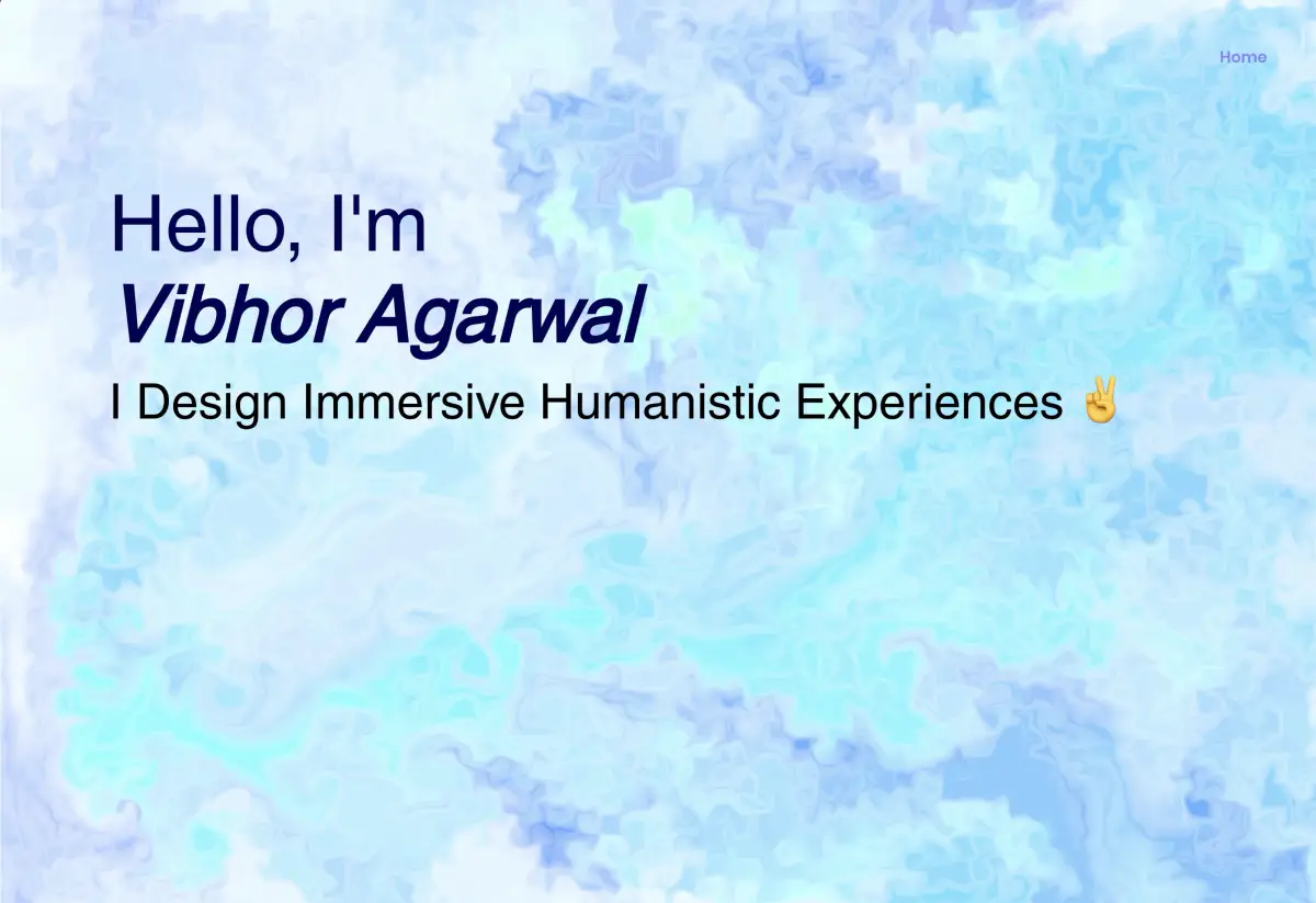 Portfolio website designed for Vibhor Agarwal
