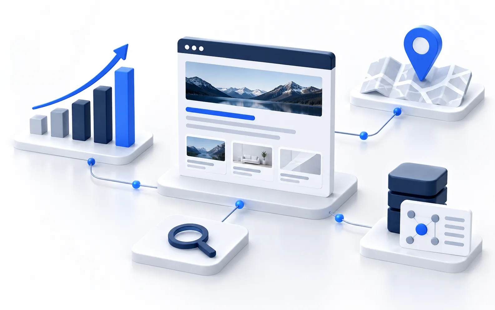SEO visibility system with search performance and structured content